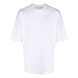 FW21 Geometrie-Muster Rundhalsausschnitt Shorts Kurzarm Slim Fit Version Weiß