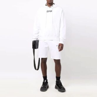 FW21 Hose mit Logo-Aufdruck, elastischem Bund, Sport-Shorts-Version, Weiß