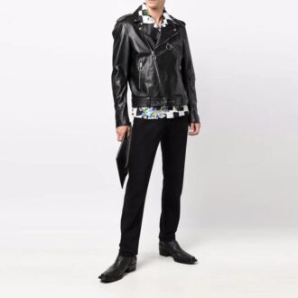 FW21 Jacke mit Musterdruck, Reißverschluss am Ärmel, Slim Fit, schwarz