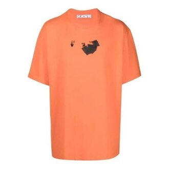 FW21 Jumbo Marker Pfeilmuster-Print Kurzarm-Shirt, lockere Passform