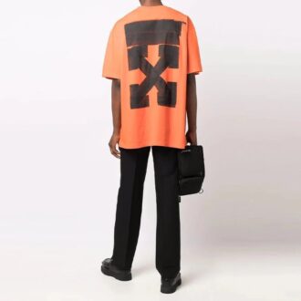 FW21 Jumbo Marker Pfeilmuster-Print Kurzarm-Shirt, lockere Passform