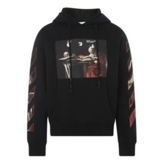 FW21 Kapuzen-Langarmshirt mit Malmuster, Standardausführung, schwarz