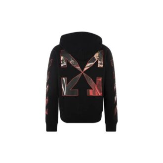 FW21 Kapuzen-Langarmshirt mit Malmuster, Standardausführung, schwarz
