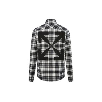 FW21 Kariertes Langarmhemd mit großem Pfeilmuster, schwarz
