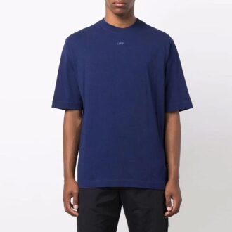 FW21 Kurzarm-Shirt mit Rundhalsausschnitt und Pfeil-Print, Version Blau