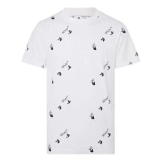 FW21 Logo-Allover-Print Rundhalsausschnitt Shorts Kurzarm Standardversion Weiß