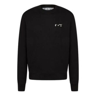 FW21 Logo Baumwolle Rundhalsausschnitt Langarm-Version Schwarz