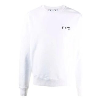 FW21 Logo-Muster Rundhalsausschnitt Langarm Standardversion Weiß