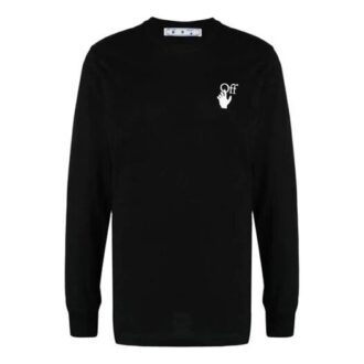 FW21 Logo-Pfeilmuster Rundhalsausschnitt Langarm Schwarz