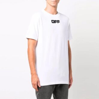 FW21 Logo-Print Kurzarm-Shirt, lockere Passform, Weiß