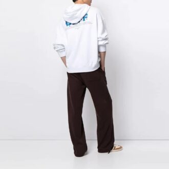 FW21 Logo-Print Langarm-Jacke, lockere Passform, Weiß