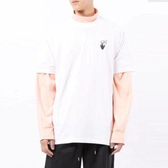 FW21 Logo-Print Rundhals-Shorts Kurzarm Lockere Version Weiß