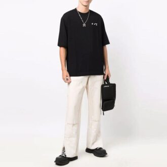 FW21 Logo-Print Rundhals-Shorts Kurzarm Standardversion Schwarz
