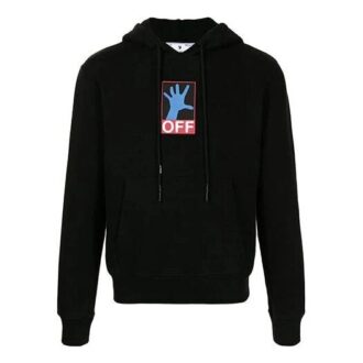 FW21 Logo-Pullover mit Kapuze und langen Ärmeln, schwarz