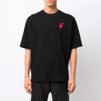 FW21 Logo Rundhals-Shorts mit kurzen Ärmeln, Standardversion, Schwarz