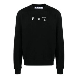 FW21 Logo Rundhalsausschnitt Langarm Locker sitzend Schwarz