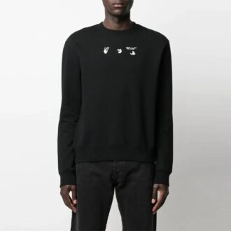 FW21 Logo Rundhalsausschnitt Langarm Locker sitzend Schwarz