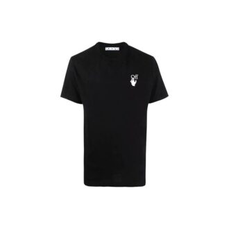 FW21 Mehrfarbiges Kurzarm-Shirt mit Farbverlauf und Pfeilmuster, Standardversion, Schwarz