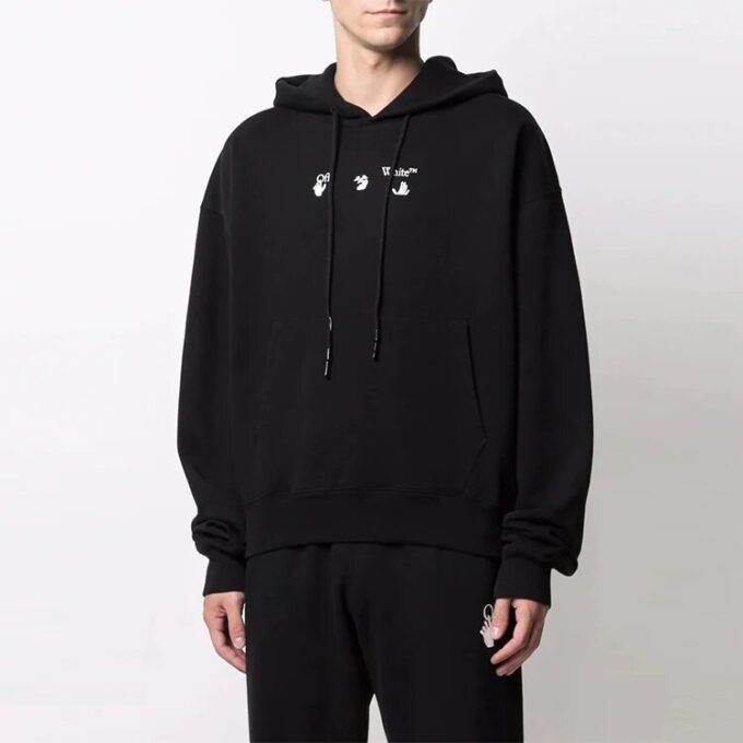 FW21 Melting Arrow Logo Print Sport-Herren-T-Shirt Schwarz