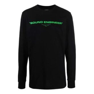FW21 Musterdruck Langarm Rundhalsausschnitt Schwarz