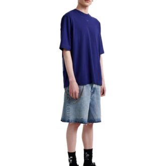 FW21 Oversized-Shorts mit Gummi-Pfeil, kurzärmelig, blau