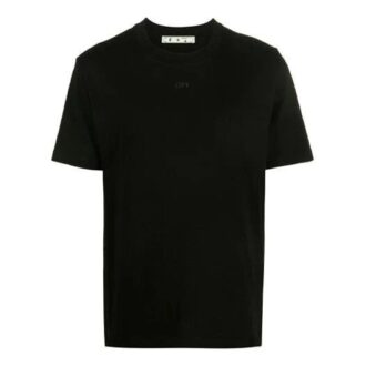 FW21 Pfeilmuster Einfarbig Rundhalsausschnitt Shorts Kurzarm Standardversion Schwarz
