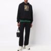 FW21 Pullover mit Kordelzug und Alphabet-Print, schwarz