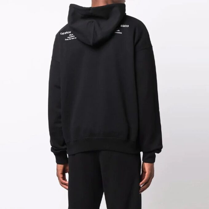 FW21 Pullover mit Kordelzug und Alphabet-Print, schwarz