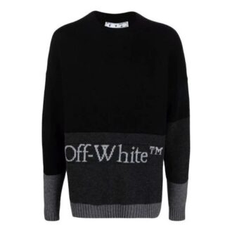 FW21 Pullover mit Logo-Muster, langärmelig, schwarz