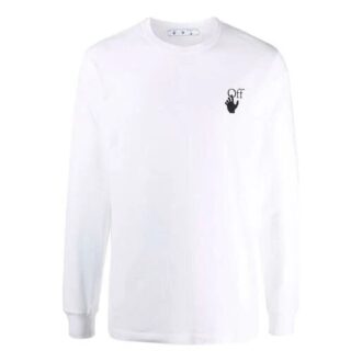 FW21 Pullover mit Logo-Pfeilmuster und Rundhalsausschnitt, Standardversion, Weiß
