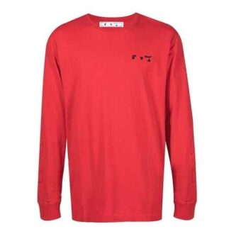 FW21 Pullover mit Rundhalsausschnitt und Logo-Print, langärmelig, Herren, rot