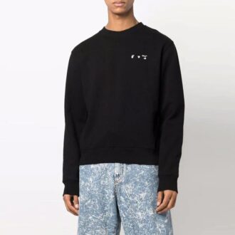 FW21 Pullover mit Rundhalsausschnitt und Pfeilmuster, Standardversion, Schwarz