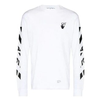 FW21 Rundhals-Langarmshirt mit Pfeil-Logo-Aufdruck, Standardausführung, Weiß