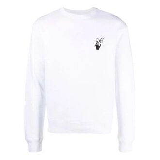 FW21 Rundhals-Pullover aus Baumwolle, weiß