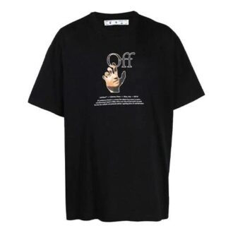 FW21 Rundhalsausschnitt mit lustigem Logo-Aufdruck, lockere Passform, Schwarz