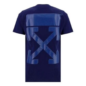 FW21 T-Shirt mit Pfeil-Print, Rundhalsausschnitt, Shorts, Standardversion, Blau
