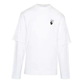 FW21 White Arrow Langarm-T-Shirt, Standardversion, Unisex, Weiß