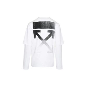 FW21 White Arrow Langarm-T-Shirt, Standardversion, Unisex, Weiß