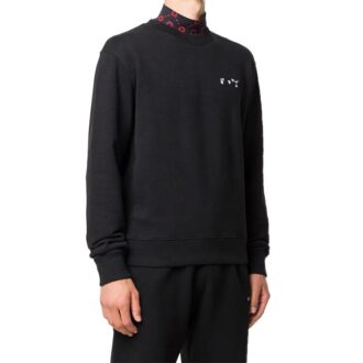 Herren-Pullover mit Rundhalsausschnitt und Logo, schmal geschnitten