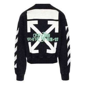Off-White Herren-Pullover, locker geschnitten, mit Aufdruck, schwarz
