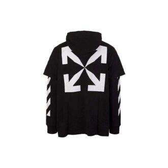 Off-White Herren Pullover mit Malerei-Print, lockere Passform, schwarz
