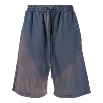 Off-White Herren SS22 Bleach Straight Shorts mit Kordelzug, Standardversion, Blau