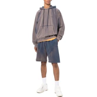 Off-White Herren SS22 Bleach Straight Shorts mit Kordelzug, Standardversion, Blau