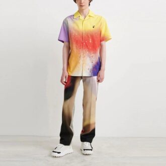 Off-White x Katsu Crossover FW21 Muster-Kurzarmhemd Orange