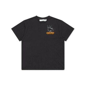 Portrait S/S OVER TEE mit Aufdruck, Kurzarm, lockere Passform, schwarzes T-Shirt, Unisex