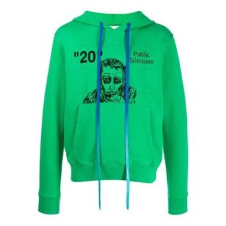 Public Television Printing Kapuzenpullover Herren Grün