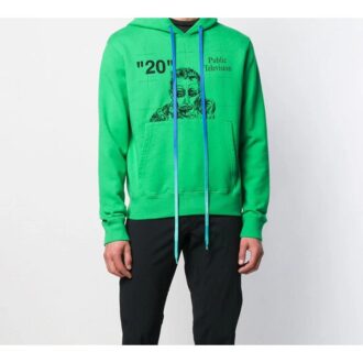Public Television Printing Kapuzenpullover Herren Grün