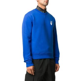 Pullover mit „Cut Here“-Logo-Aufdruck, blau