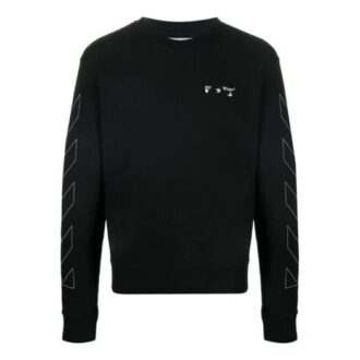 Pullover mit Diagonal-Streifen und Logo für Herren, schwarz