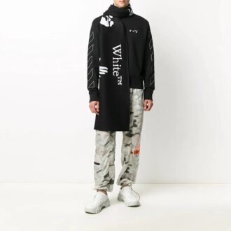 Pullover mit Diagonal-Streifen und Logo für Herren, schwarz